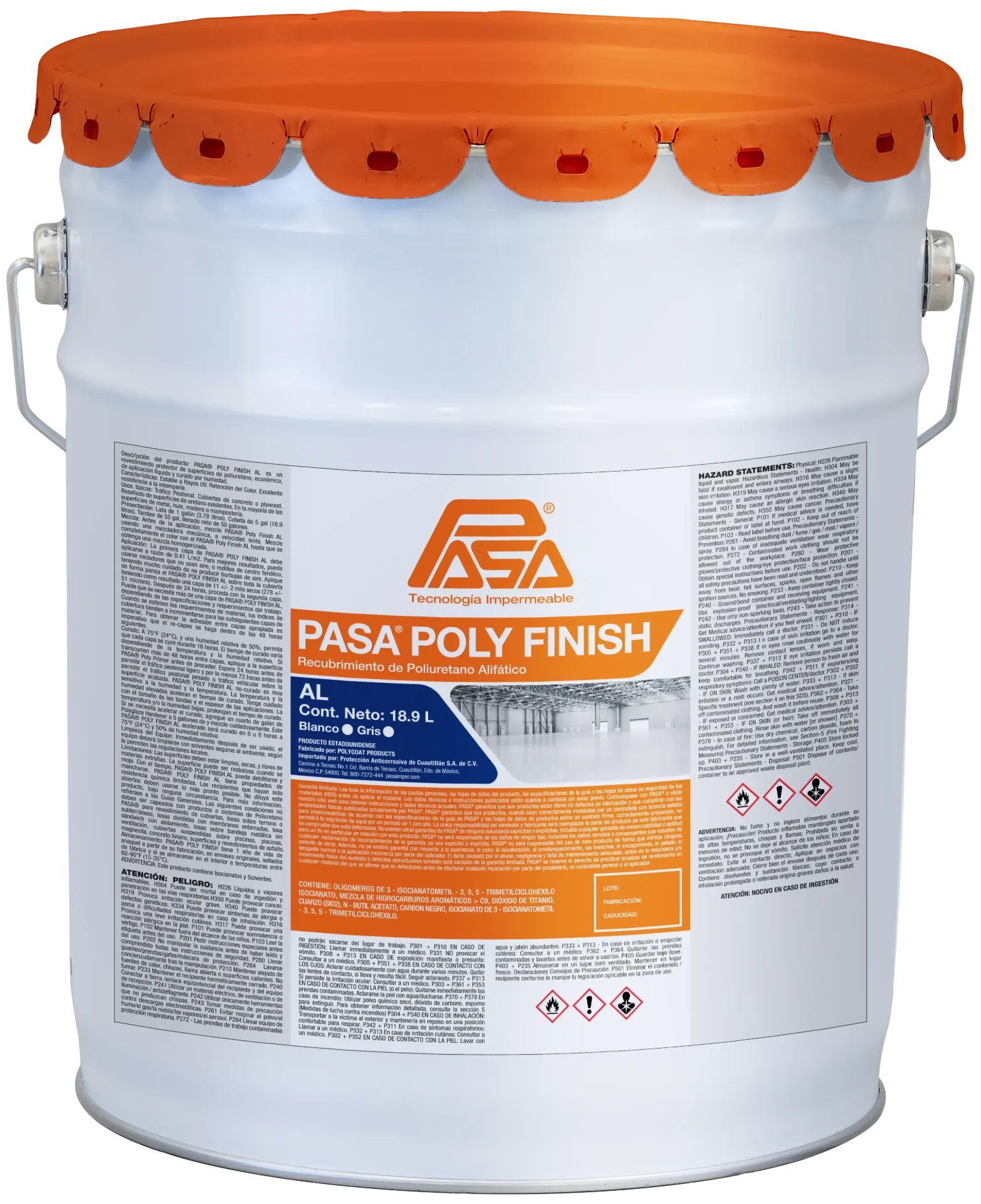 [46292] PASA POLY FINISH AL Blanco 19L