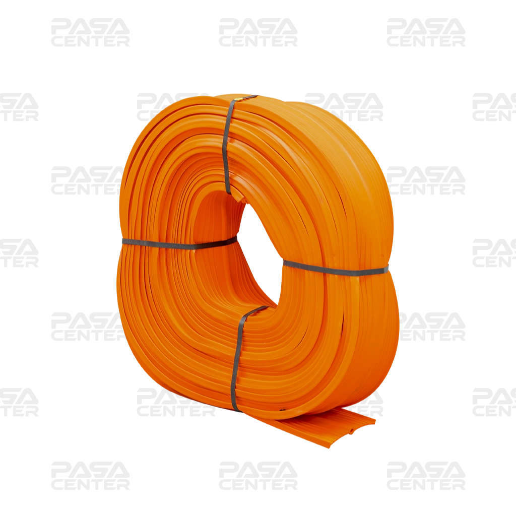 [13550] PASA Banda Pvc Ojillada 300Mm Naranja 25M